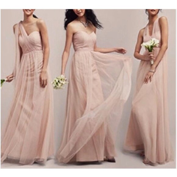 Jenny Yoo Dresses & Skirts - Jenny Woo Annabelle Convertible Chiffon Tulle Bridesmaid Dress Peach Size 4